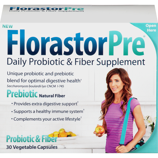 Florastor Pre Daily Probiotic & Fiber Supplement 30 Ct Box by Pasteur Pharmacy