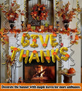 Pardi Give Thanks Banner Balloons 16in Gold Thanksgiving Party Decor Maple Leaf by Deal US