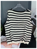 SOLY HUX Women's Striped V Neck Sweater Vest Sleeveless Cardigan Black Beige S by Deal US