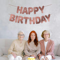 JunyRuny Pre-Strung Happy Birthday Banner Rose Gold Glitter Party Decor by Deal US