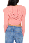 Forever 21 Plunging Hooded Cropped Blazer Pink Size XS by Deal US