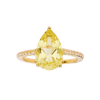 3.5 ct Yellow Pear Yellow Sapphire 18K Yellow Gold Over Silver Teardrop Pave Band Ring