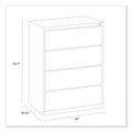 Alera Lateral File, 4 Legal/Letter-Size File Drawers, Putty, 30" x 18.63" x 52.5"