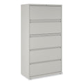 Alera Lateral File, 5 Legal/Letter/A4/A5-Size File Drawers, Light Gray, 36" x 18.63" x 67.63"