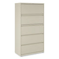 Alera Lateral File, 5 Legal/Letter/A4/A5-Size File Drawers, Putty, 36" x 18.63" x 67.63"