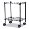 Alera Compact File Cart for Side-to-Side Filing, Metal, 1 Shelf, 1 Bin, 15.25" x 12.38" x 21", Black