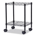 Alera Compact File Cart for Side-to-Side Filing, Metal, 1 Shelf, 1 Bin, 15.25" x 12.38" x 21", Black