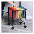 Alera Compact File Cart for Side-to-Side Filing, Metal, 1 Shelf, 1 Bin, 15.25" x 12.38" x 21", Black