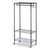 Alera Wire Shelving Garment Rack, 30 Garments, 36w x 18d x 75h, Black