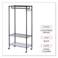 Alera Wire Shelving Garment Rack, 30 Garments, 36w x 18d x 75h, Black