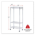 Alera Wire Shelving Garment Rack, 30 Garments, 36w x 18d x 75h, Silver