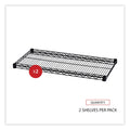 Alera Industrial Wire Shelving Extra Wire Shelves, 36w x 18d, Black, 2 Shelves/Carton