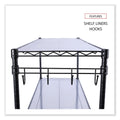 Alera 5-Shelf Wire Shelving Kit with Casters and Shelf Liners, 48w x 18d x 72h, Black Anthracite