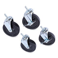 Alera Optional Casters for Wire Shelving, Grip Ring Type K Stem, 4" Wheel, Gray/Black, 4/Set (2 Locking)