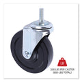Alera Optional Casters for Wire Shelving, Grip Ring Type K Stem, 4" Wheel, Gray/Black, 4/Set (2 Locking)