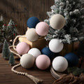MiniInflat 12 Pc 4Inch Neutral Textured Christmas Ball Ornaments Cream Blue Pink by Deal US