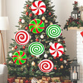 Generic Gingerbread Christmas Wooden Ornaments Large Red White Peppermint by Deal US