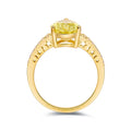 3.5 ct Yellow Pear Yellow Sapphire 18K Yellow Gold Over Silver Teardrop Pave Band Ring by Fine Color Jewels