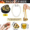 Highergo Halloween Skeleton Trophy Rings Set 6pcs with Neck Chain Stand by Deal US