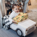 WRAPLULU Christmas Truck Wrapping Paper 4 Jumbo Sheets 28x40in Yellow by Deal US