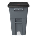 Rubbermaid Brute Rollout Container, Square, Plastic, 50 gal, Gray
