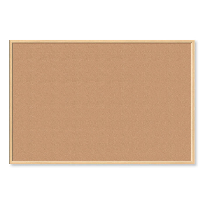 U Brands Cork Bulletin Board, 70 x 47, Natural Surface, Birch Frame