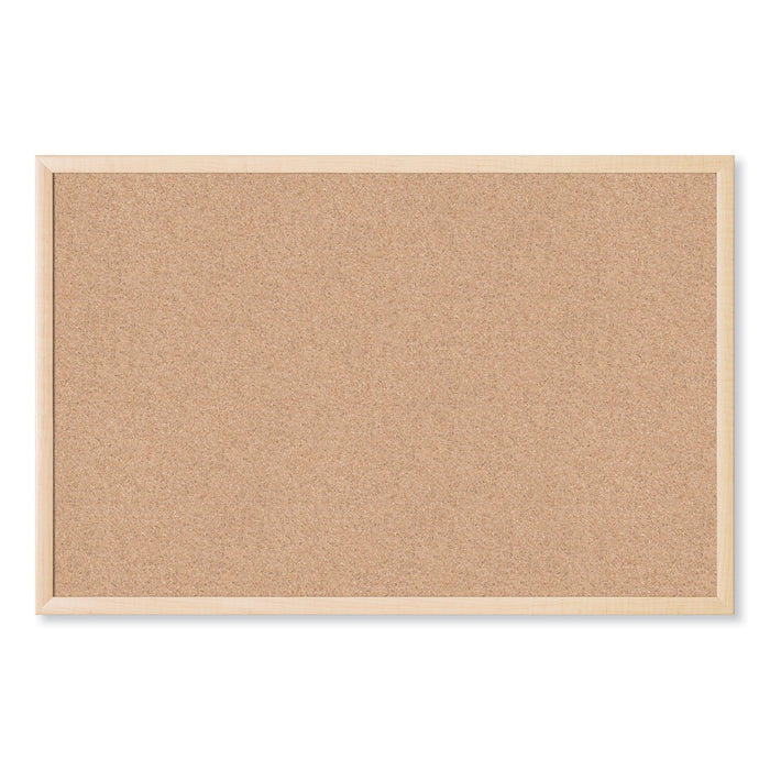 U Brands Cork Bulletin Board, 35 x 23, Natural Surface, Birch Frame
