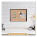 U Brands Cork Bulletin Board with Aluminum Frame, 70 x 47, Natural Surface, Black Frame