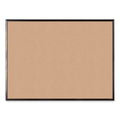 U Brands Cork Bulletin Board with Aluminum Frame, 47 x 35, Natural Surface, Black Frame