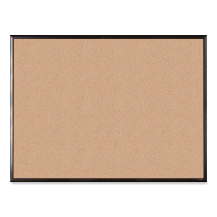 U Brands Cork Bulletin Board with Aluminum Frame, 47 x 35, Natural Surface, Black Frame