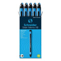Schneider Slider Memo XB Ballpoint Pen, Stick, Extra-Bold 1.4 mm, Black Ink, Black/Light Blue Barrel, 10/Box