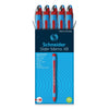 Schneider Slider Memo XB Ballpoint Pen, Stick, Extra-Bold 1.4 mm, Red Ink, Red/Light Blue Barrel, 10/Box