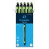 Schneider Xpress Fineliner Porous Point Pen, Stick, Medium 0.8 mm, Black Ink, Black/Green Barrel, 10/Box