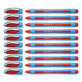 Schneider Slider Memo XB Ballpoint Pen, Stick, Extra-Bold 1.4 mm, Red Ink, Red/Light Blue Barrel, 10/Box