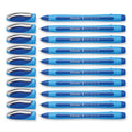 Schneider Slider Memo XB Ballpoint Pen, Stick, Extra-Bold 1.4 mm, Blue Ink, Blue/Light Blue Barrel, 10/Box