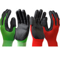 Meow Garden Thorn Proof Garden Gloves 2 Pairs Heavy Duty TPE Coated Green Red by Deal US