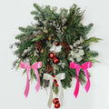 WISEgham Satin Ribbon Bows Christmas Tree Wreath Decor Pink Beige 24 Pc 8.1x9in by Deal US