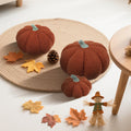 RoseCraft Pumpkin Throw Pillows 3Pc Brown 12/10/8in Fall Thanksgiving by Deal US