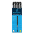 Schneider Slider Basic Ballpoint Pen, Stick, Extra-Bold 1.4 mm, Black Ink, Black Barrel, 10/Box