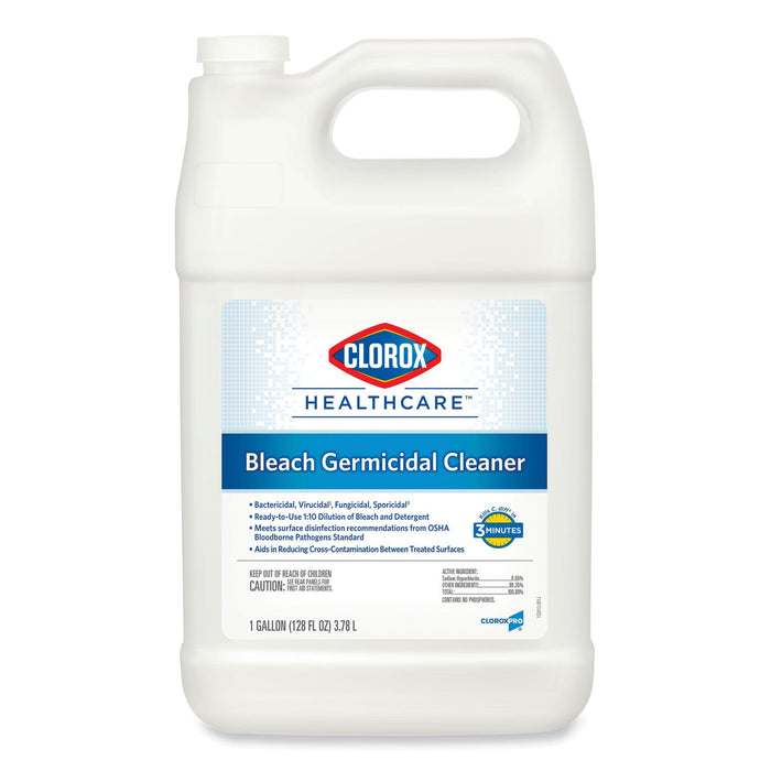 Clorox Bleach Germicidal Cleaner, 128 oz Refill Bottle, 4/Carton