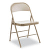 Alera Armless Steel Folding Chair, Supports Up to 275 lb, Tan, 4/Carton