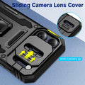 Privacy Screen Protector Case for iPhone 17 Pro 6.3" Black Ring Kickstand Military-Grade by Merch Section