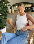OLCHEE Womens 2PK High Neck Seamless Tank Tops White Brown Size L by Deal US