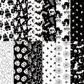 Halloween Scrapbook Paper 24 Sheets 11.8x11.8 Black & White Double-Sided by Deal US