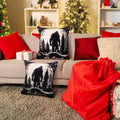 Burbell Bigfoot Christmas Pillow Covers Set of 2 Black 18x18 by Deal US