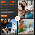 Magnetic Ring Stand Case for iPhone 17 Pro 6.6" Clear Military-Grade Shockproof by Merch Section