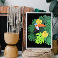 Leyhooney Christmas Jungle Felt Decor Set Tropical Toucan Monkey Palm Leaf by Deal US