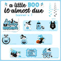 OGMOGKW Halloween Baby Shower Banner Blue A Little Boo Is Almost Due by Deal US