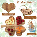 Geetery 12 Pc Wooden Four Leaf Snack Serving Tray Set Multi-color Clover by Deal US