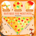 Preboun 100Pcs Fall Thanksgiving Dog Bandanas Pumpkin Maple Leaves Yellow Orange by Deal US